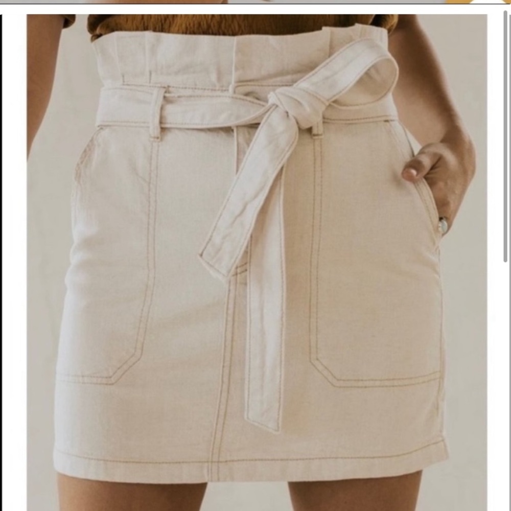 FREE PEOPLE Splendor in the Grass Oatmeal Skirt Tie Waist Size 0